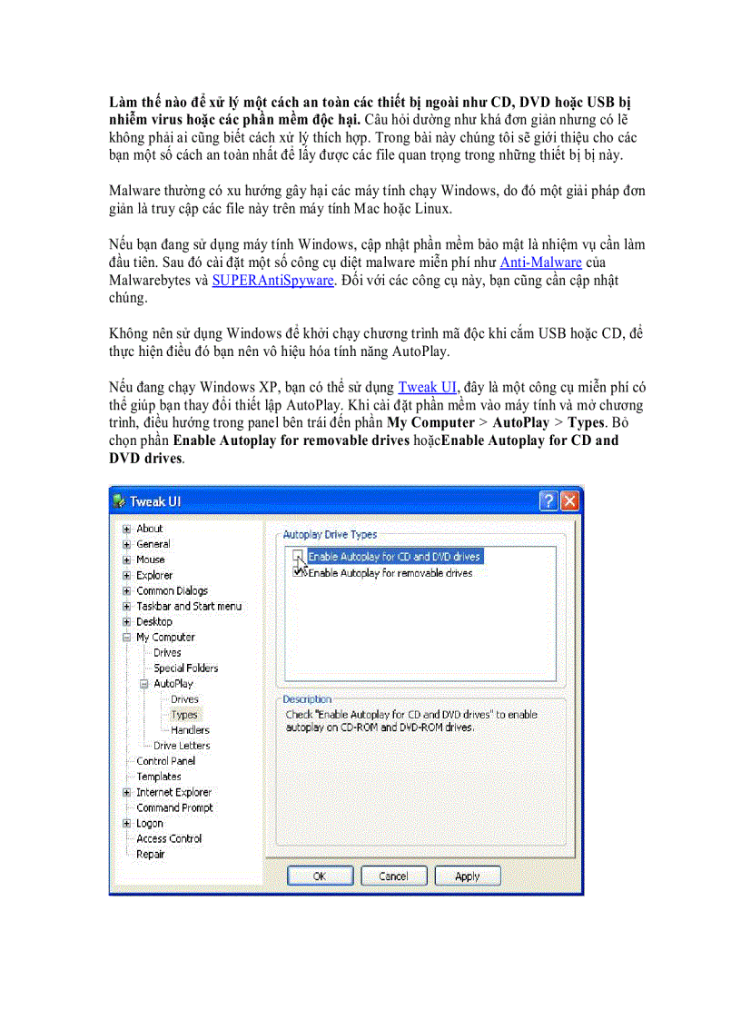 image for page Xử lý USB bị nhiễm virus
