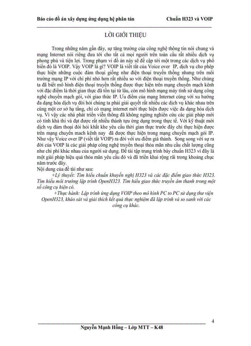 image for page Đồ án xây dựng ứng dụng hệ phân tán Chuẩn H323 và VOIP