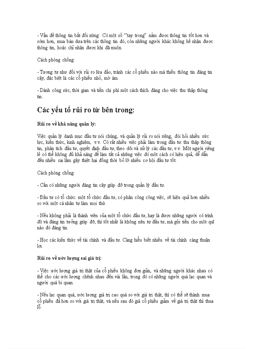 image for page Quản lý rủi ro trong đầu tư chứng khoán