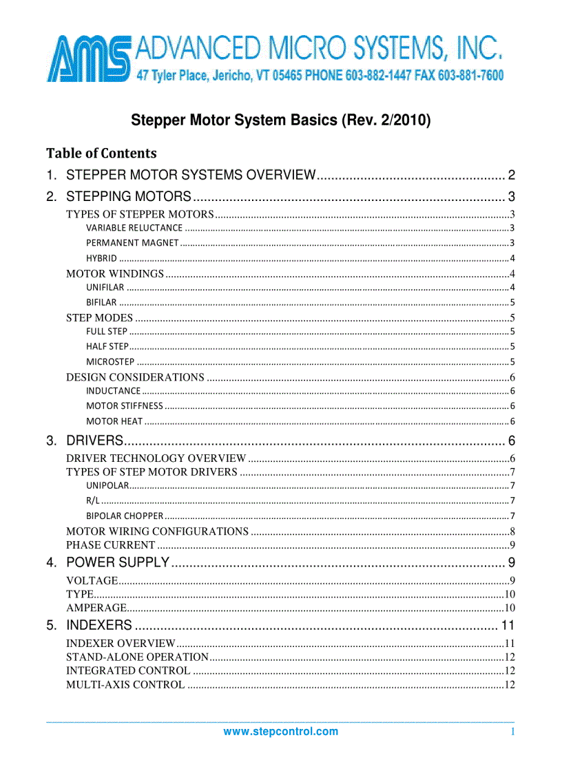 image for page Stepper motor overview