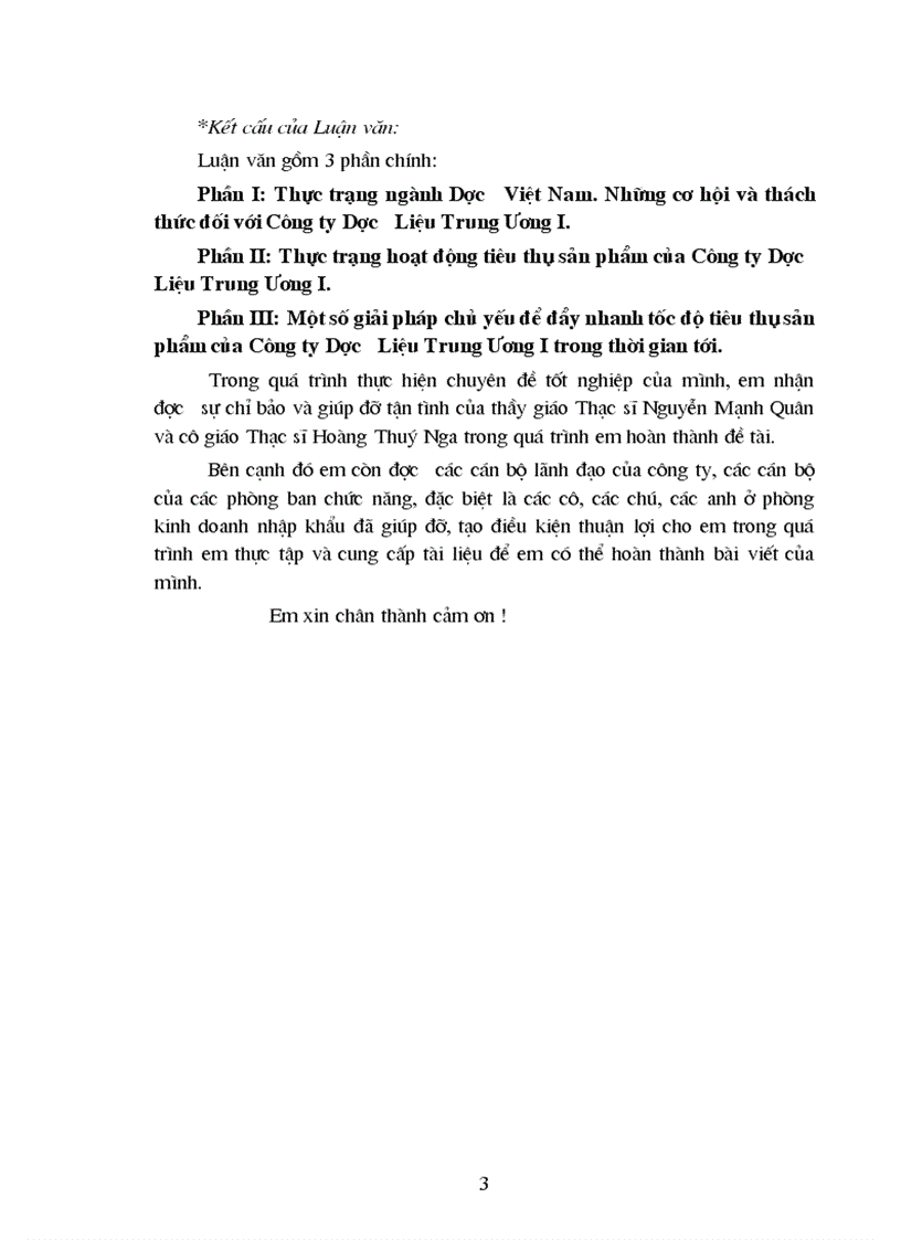 image for page Luận văn Một số giải pháp đẩy nhanh tốc độ tiêu thụ sản phẩm tại Công ty Dược Liệu Trung Ương I