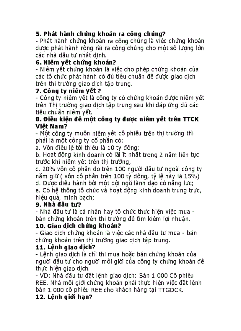 image for page Những khái niệm cơ bản trên ttck