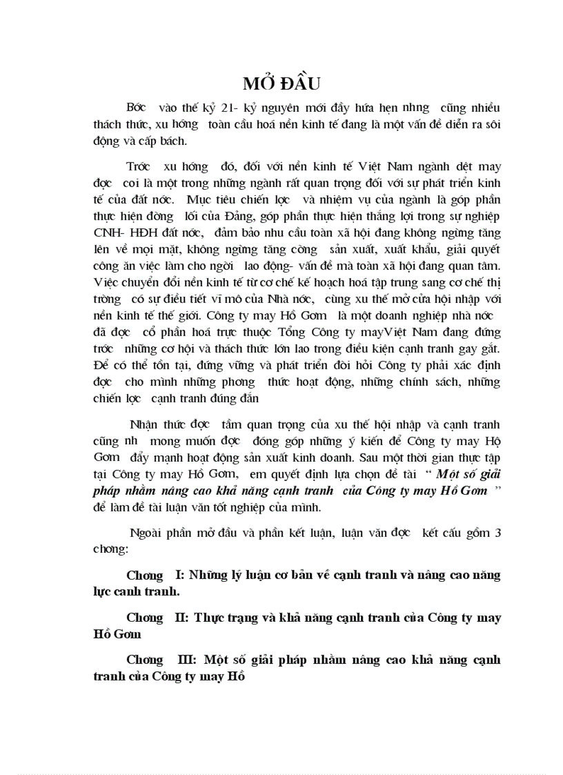 image for page Một số giải pháp nhằm nâng cao khả năng cạnh tranh của công ty may Hồ Gươm