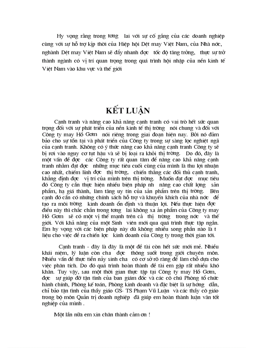 image for page Một số giải pháp nhằm nâng cao khả năng cạnh tranh của công ty may Hồ Gươm