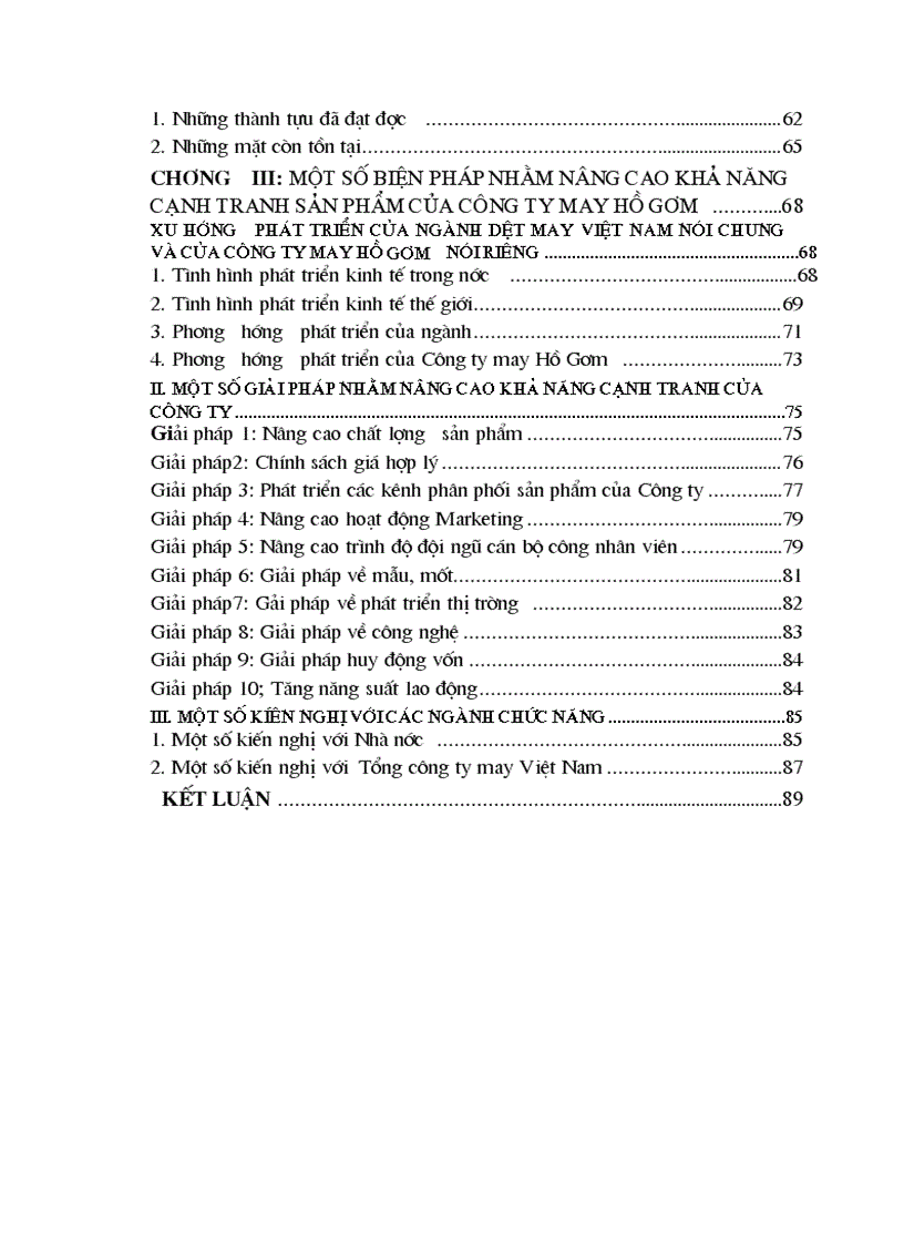 image for page Một số giải pháp nhằm nâng cao khả năng cạnh tranh của công ty may Hồ Gươm