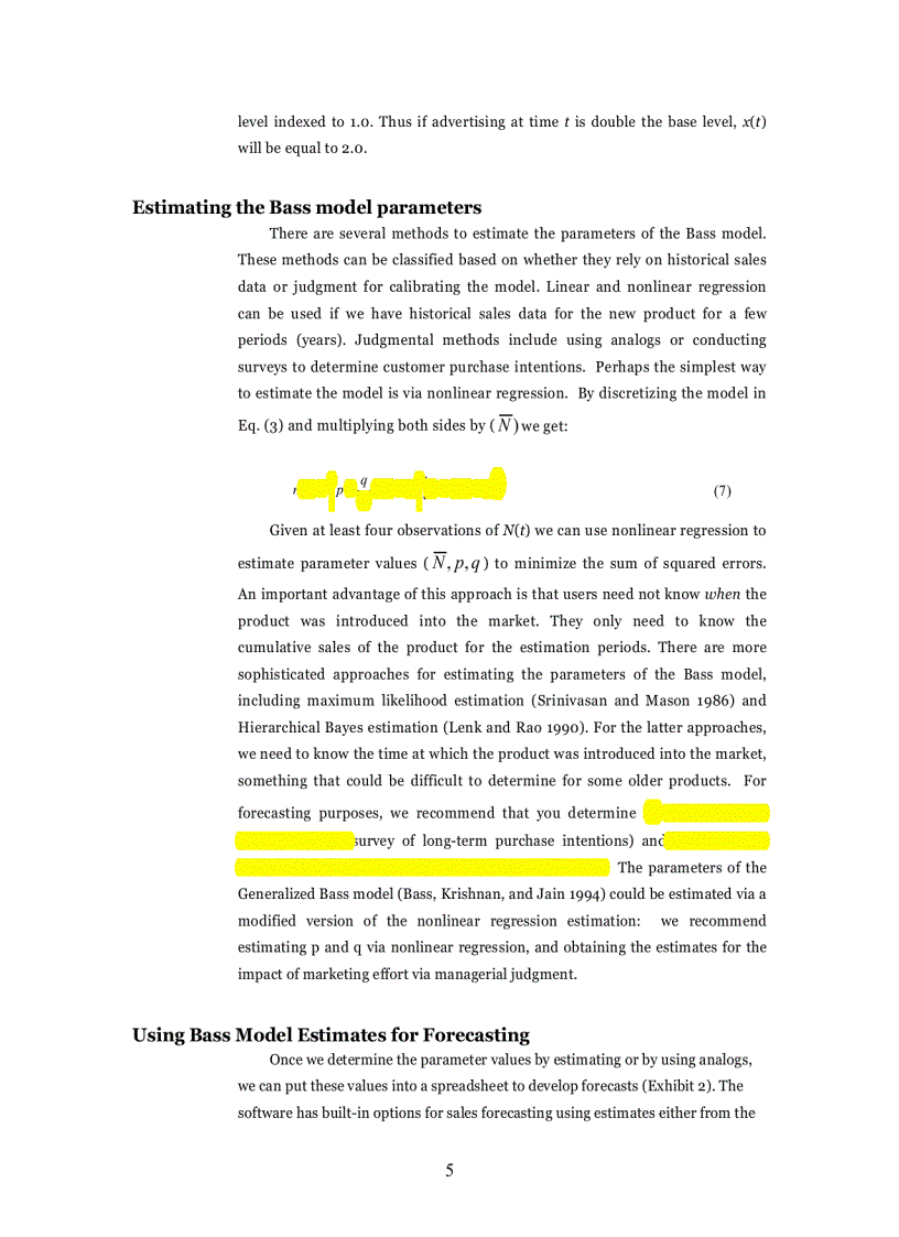 image for page The Bass Model Technical Marketing Engineering Technical Note