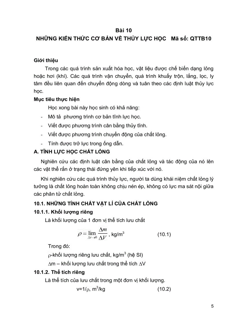 image for page Các Quá trình Thủy lực