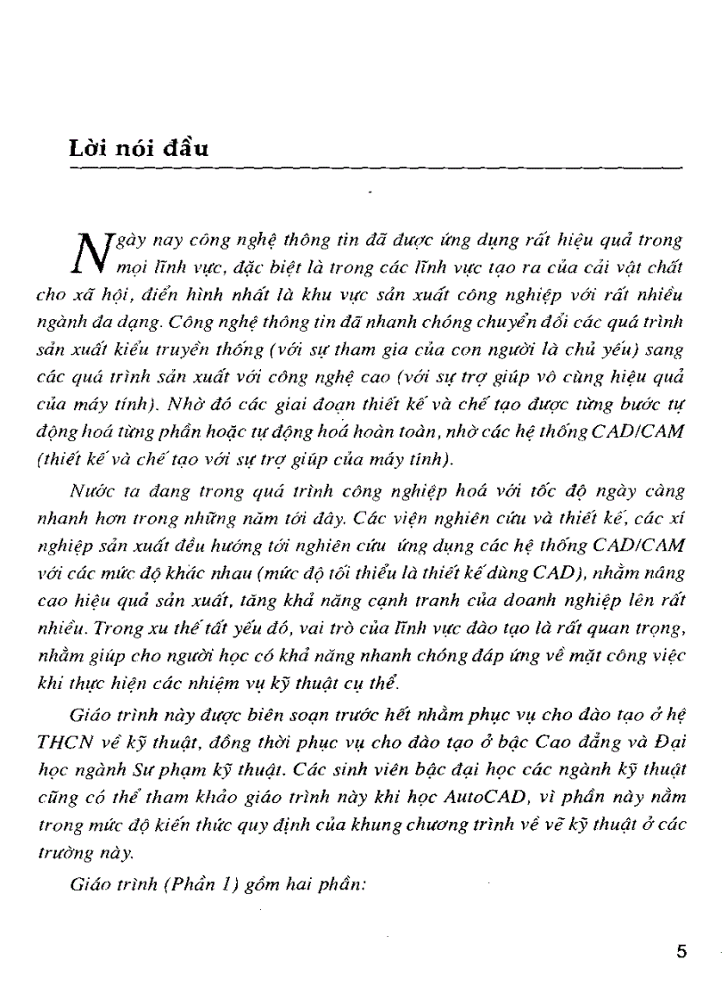 image for page Giáo trình Cơ Sở CAD CAM Trong Thiết Kế Và Chế Tạo