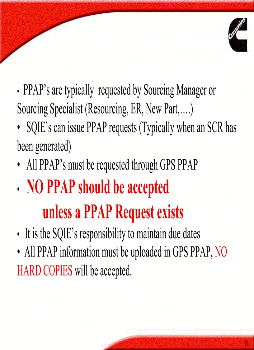 image for page PPAP and Supplier Change Request SCR Overview