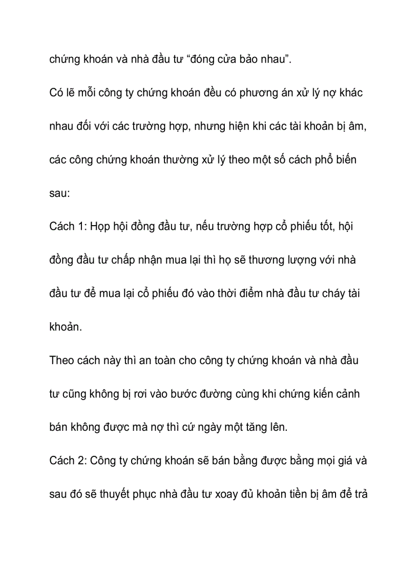 image for page Công ty chứng khoán xử lý thế nào khi tài khoản NĐT bị âm