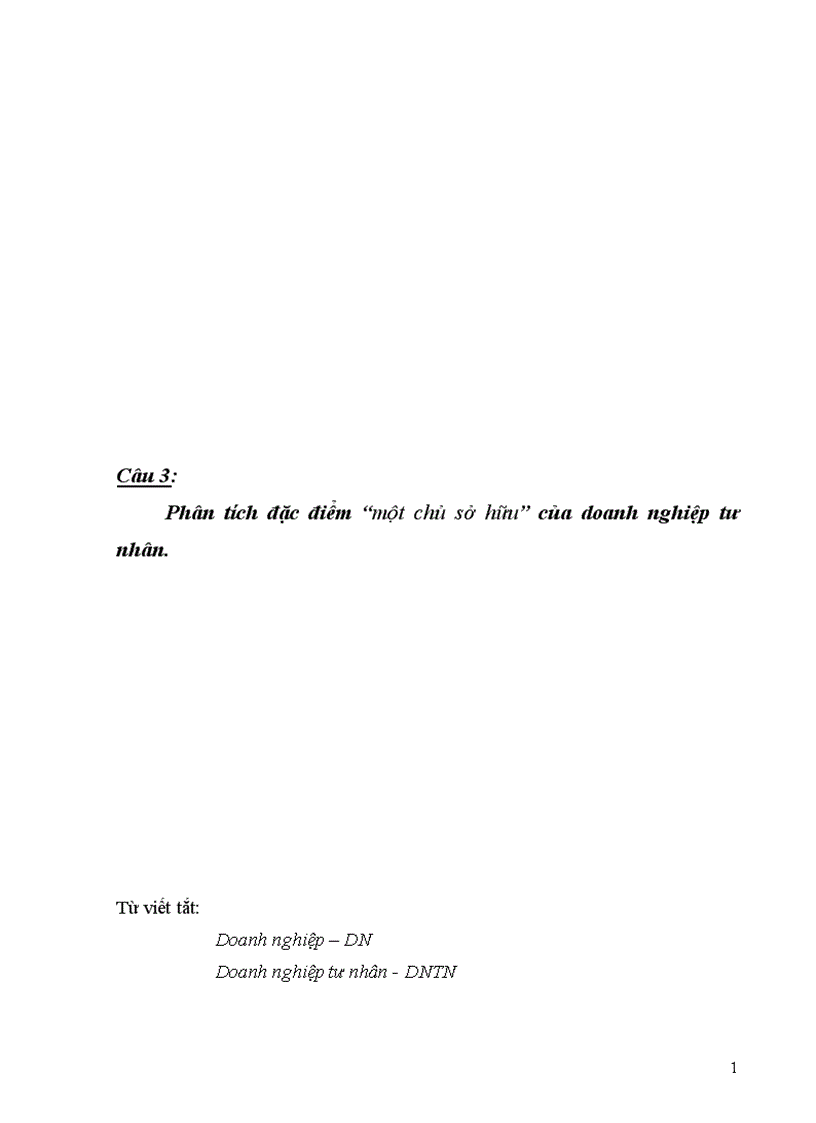 image for page Phân tích đặc điểm một chủ sở hữu của doanh nghiệp tư nhân 8đ