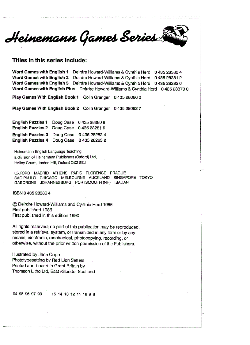 image for page Word Games With English 1