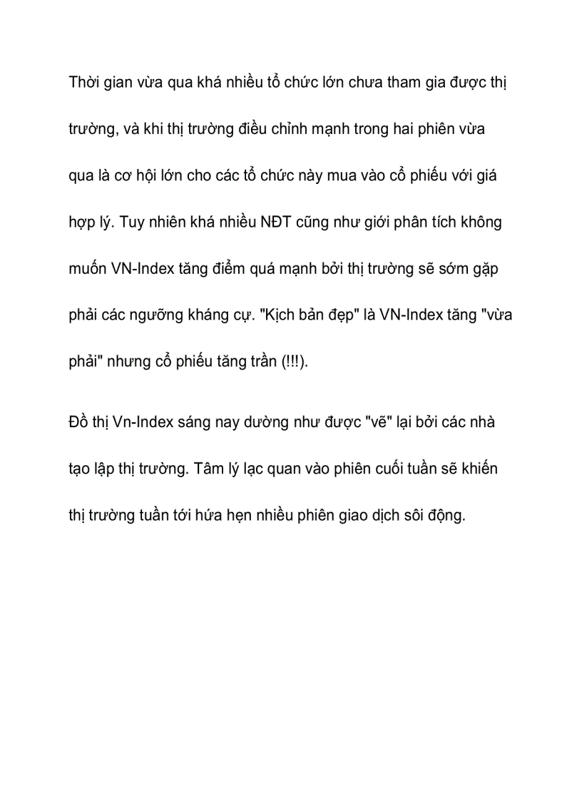 image for page Dòng tiền lớn vào cuối phiên Tăng điểm theo đúng kịch bản