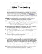 MBA Vocabulary
