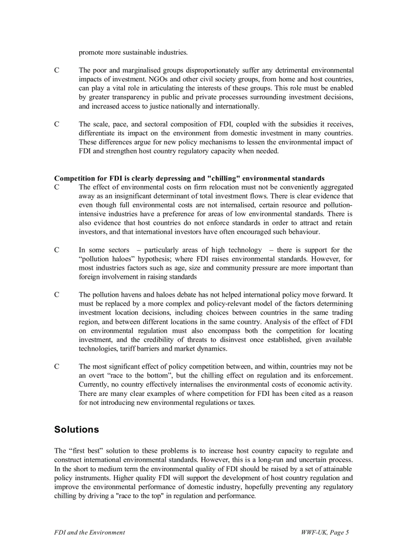 image for page Foreign Direct Investment and the environment