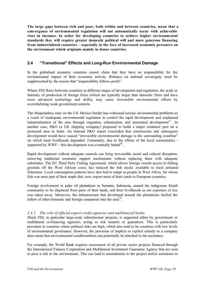 image for page Foreign Direct Investment and the environment