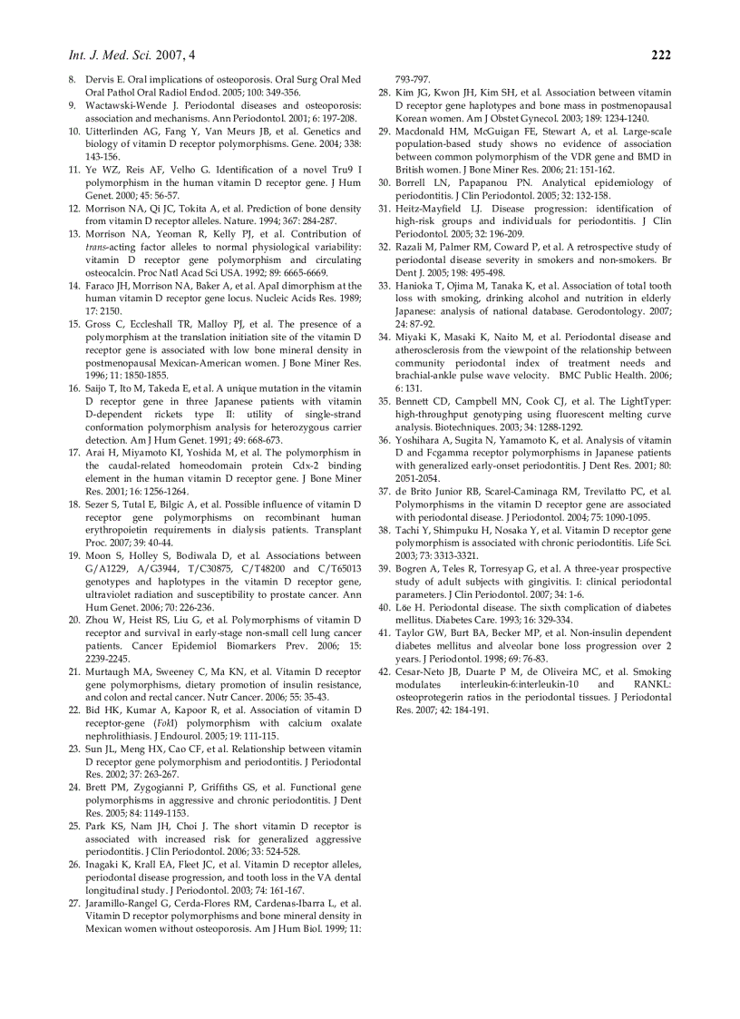 image for page Báo cáo y học Association between vitamin D receptor gene haplotypes and chronic periodontitis among Japanese men