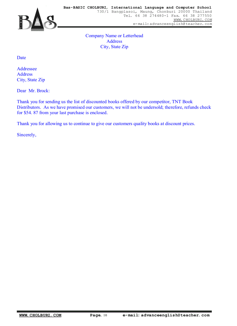 image for page Mẫu thư tín trong giao dịch