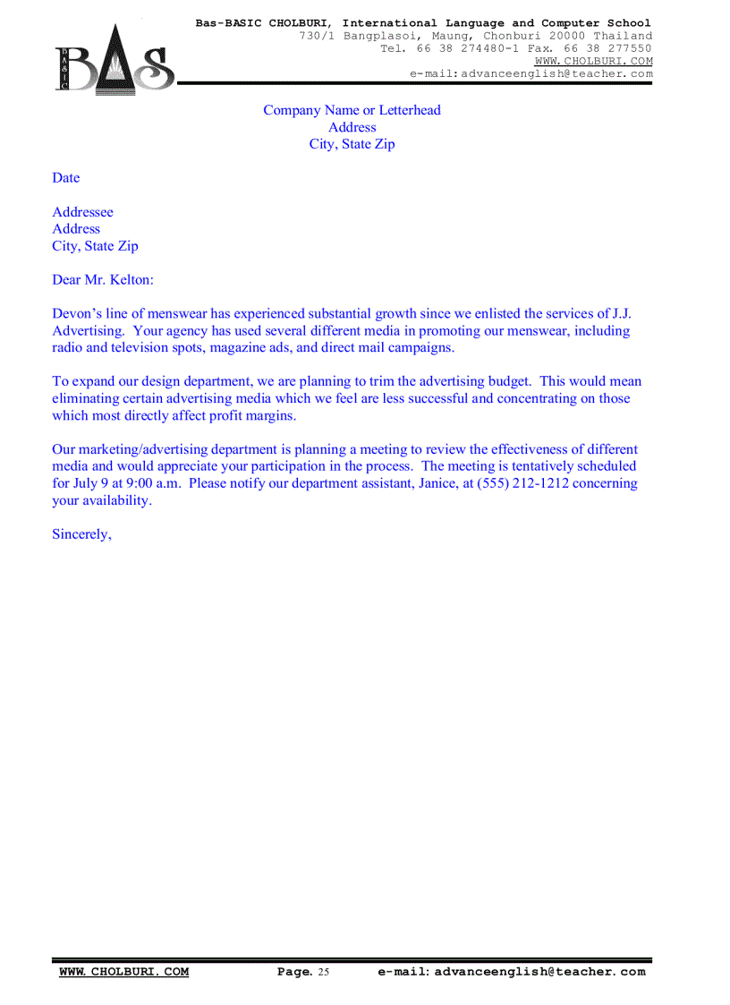 image for page Mẫu thư tín trong giao dịch