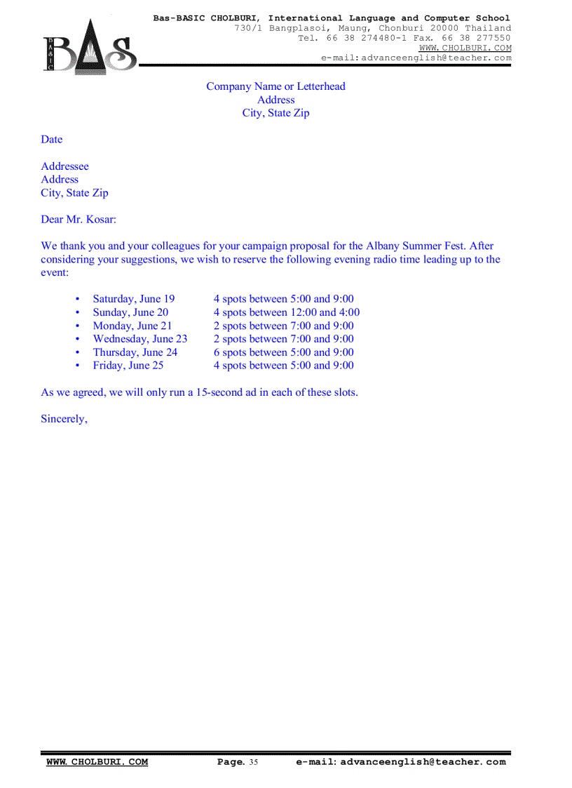 image for page Mẫu thư tín trong giao dịch