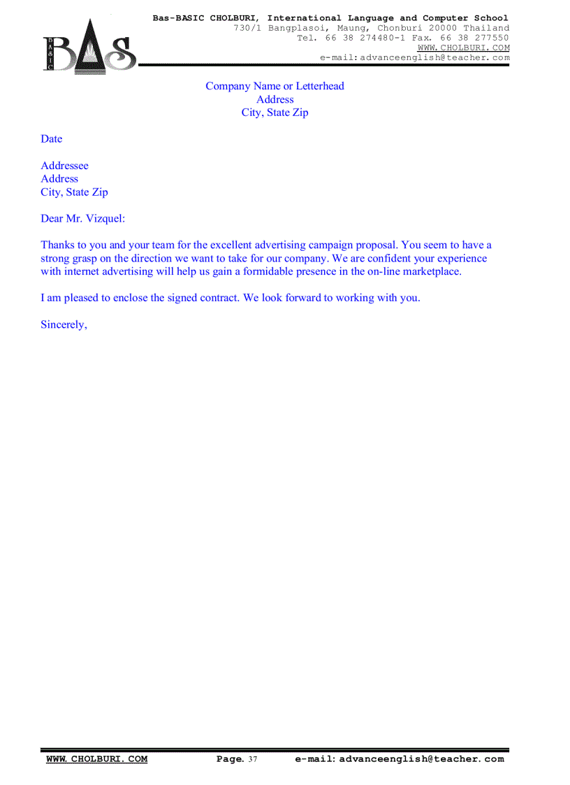 image for page Mẫu thư tín trong giao dịch