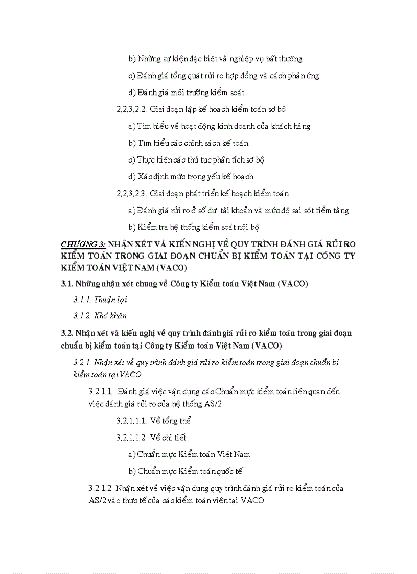 image for page Quy trình đánh giá rủi ro kiểm toán trong giai đoạn chuẩn bị kiểm toán tại công ty kiểm toán việt nam vaco