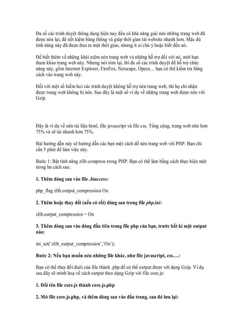 image for page Nén Gzip để tăng tốc độ tải website