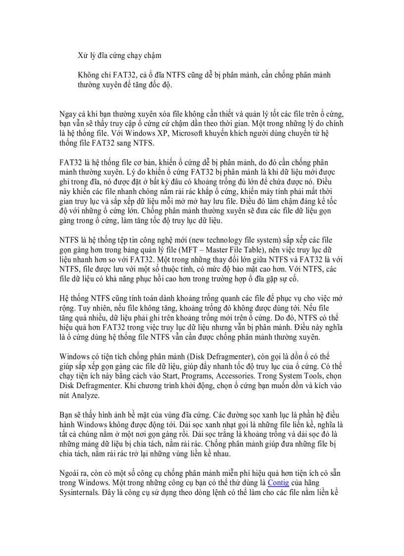 image for page Xử lý đĩa cứng chạy chậm