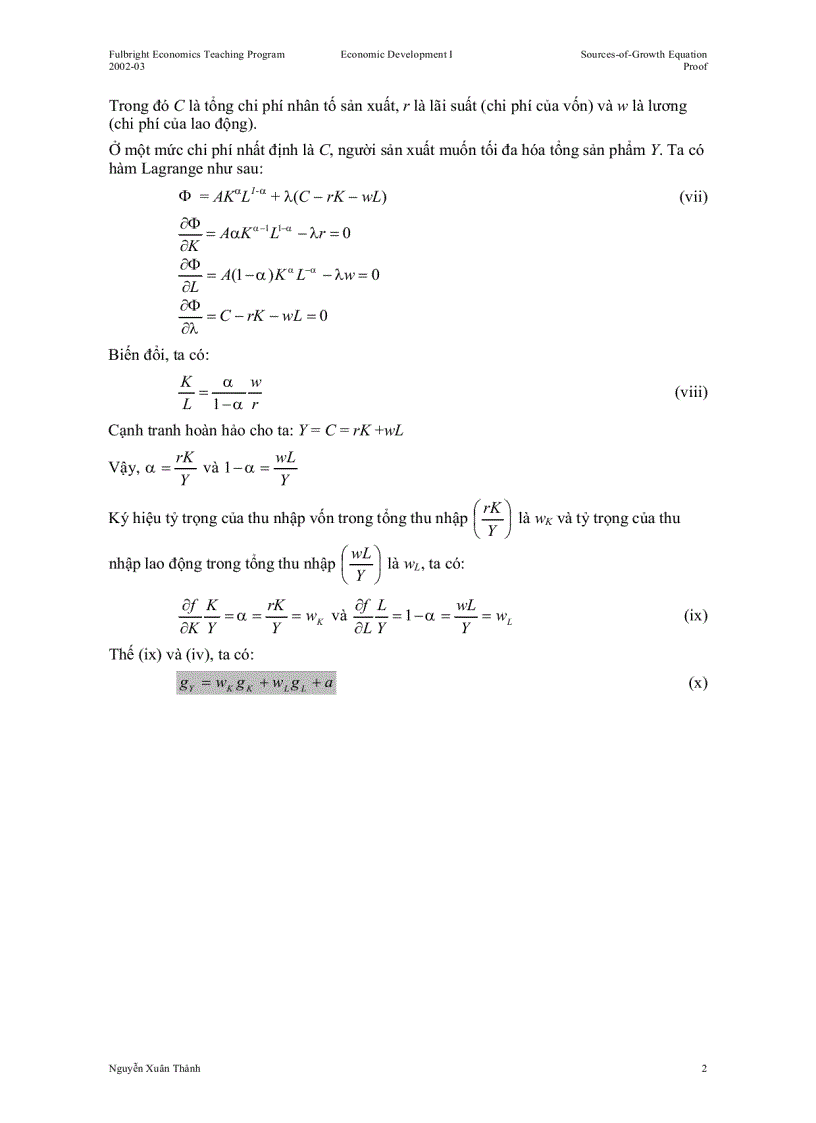 image for page Chứng minh phương trình nguồn tăng trưởng Solow
