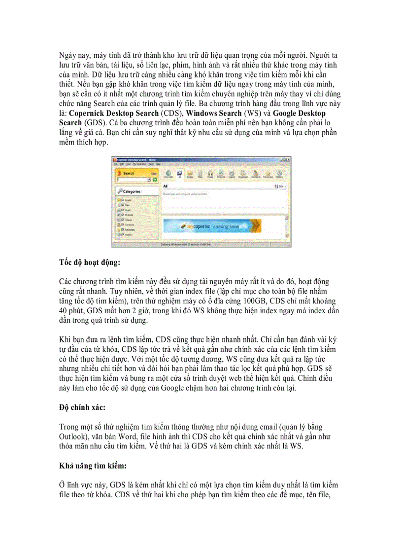 image for page Lựa chọn trình tìm kiếm dữ liệu trên máy tính