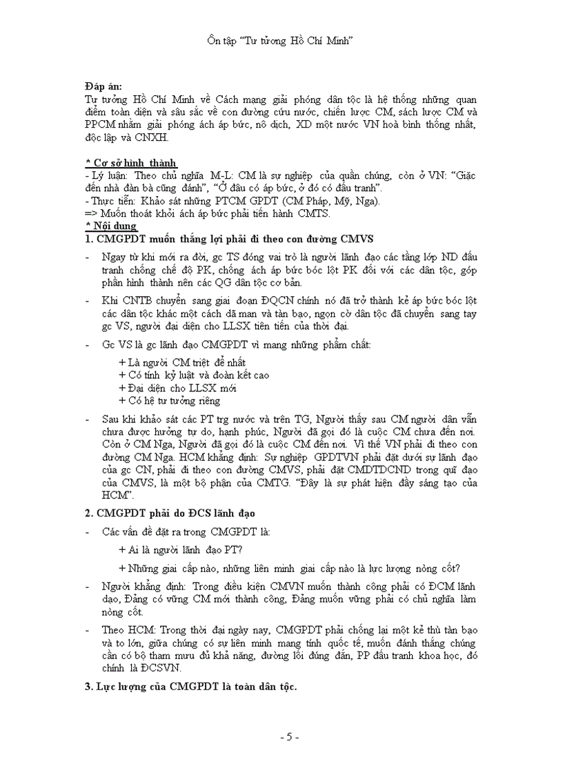 image for page Đề cương ôn tập môn tư tưởng hồ chí minh