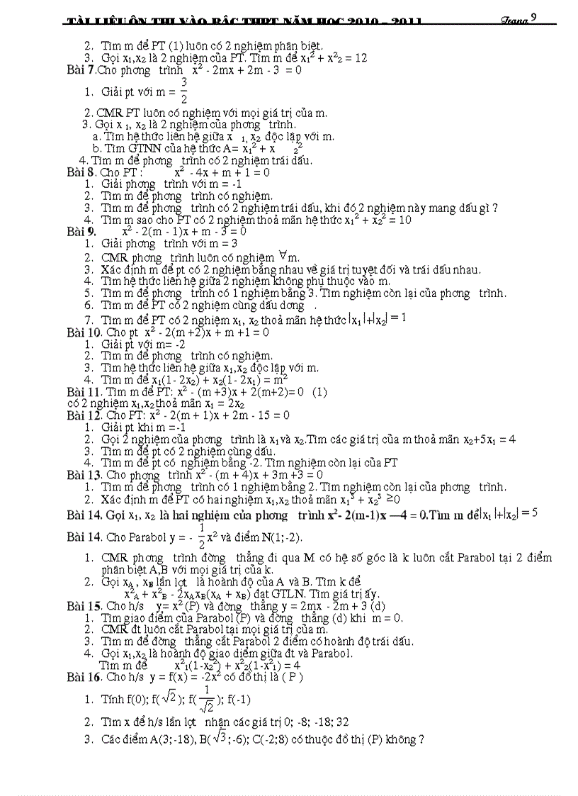 image for page Tài liệu ôn thi toán 9