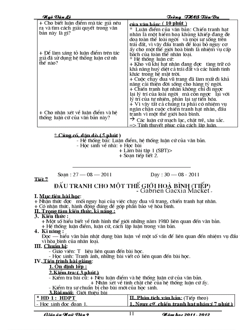 image for page Giáo án văn 9 học kỳ I