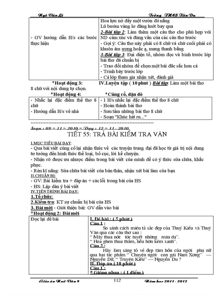 image for page Giáo án văn 9 học kỳ I