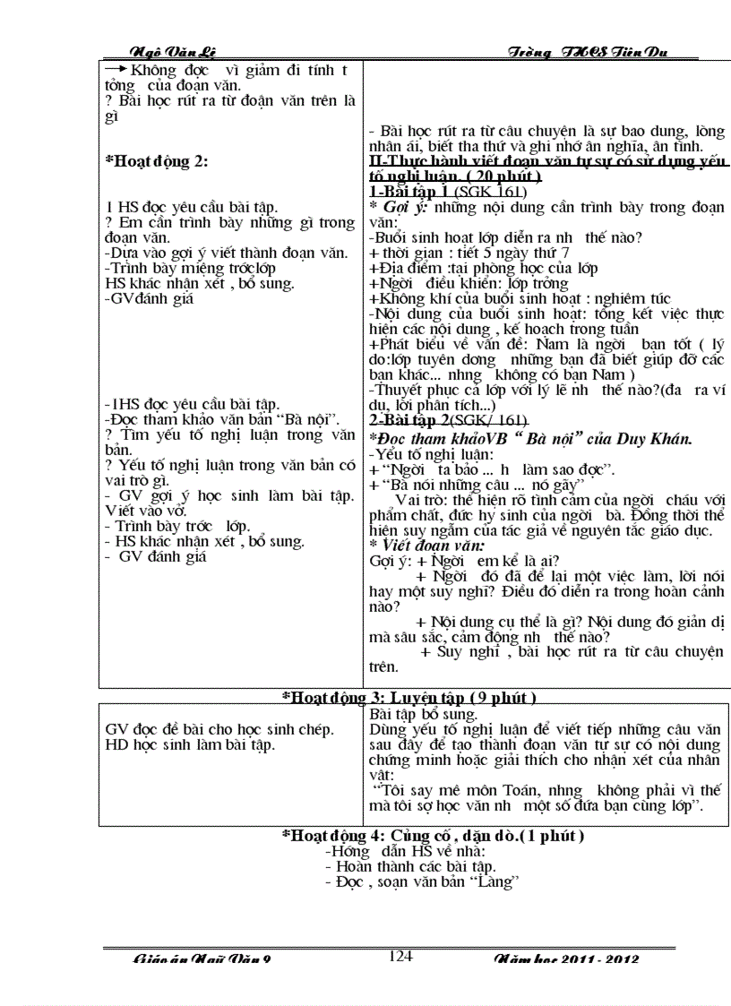 image for page Giáo án văn 9 học kỳ I