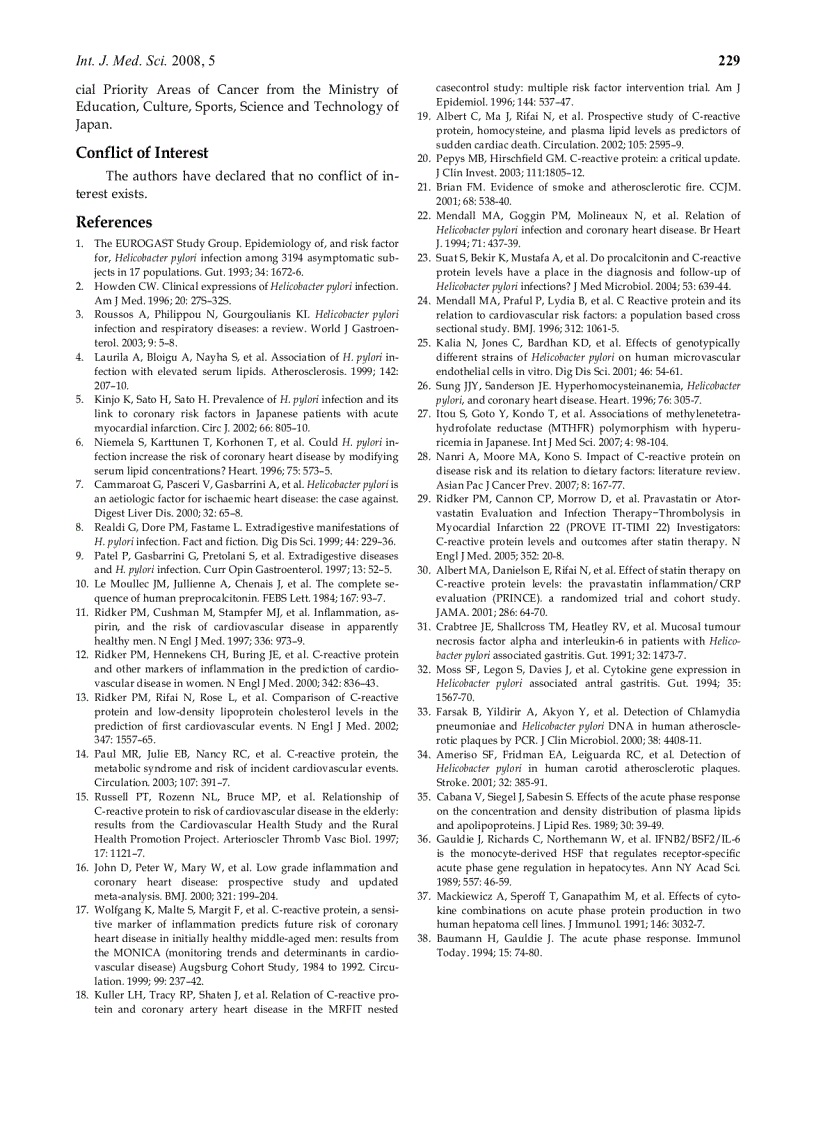 image for page Báo cáo y học Significant association between Helicobacter pylori infection and serum C reactive protein