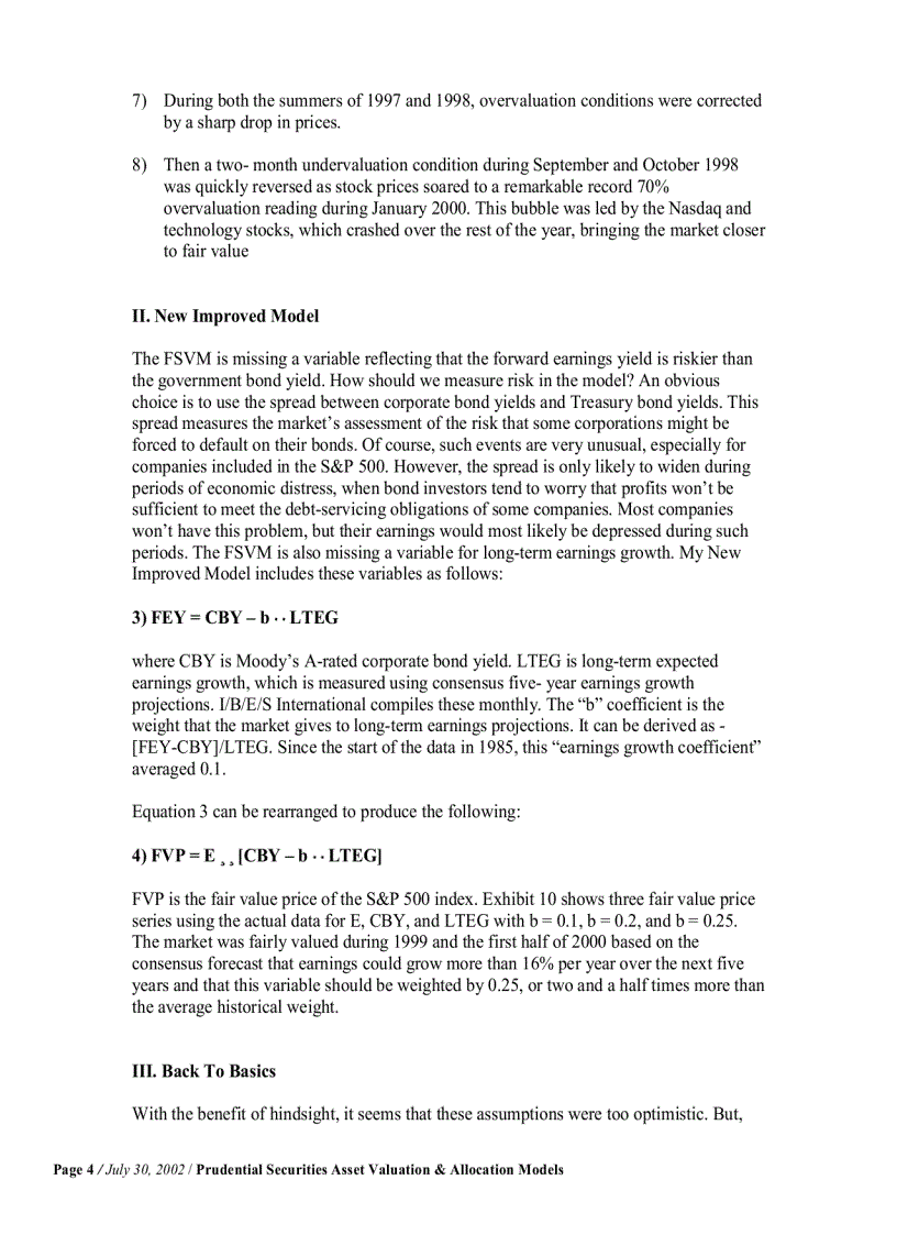 Asset Valuation Allocation Models