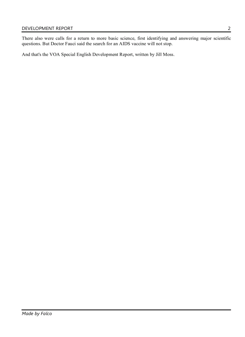 image for page DEVELOPMENT REPORT The Future of a Vaccine and New Warnings for Asia