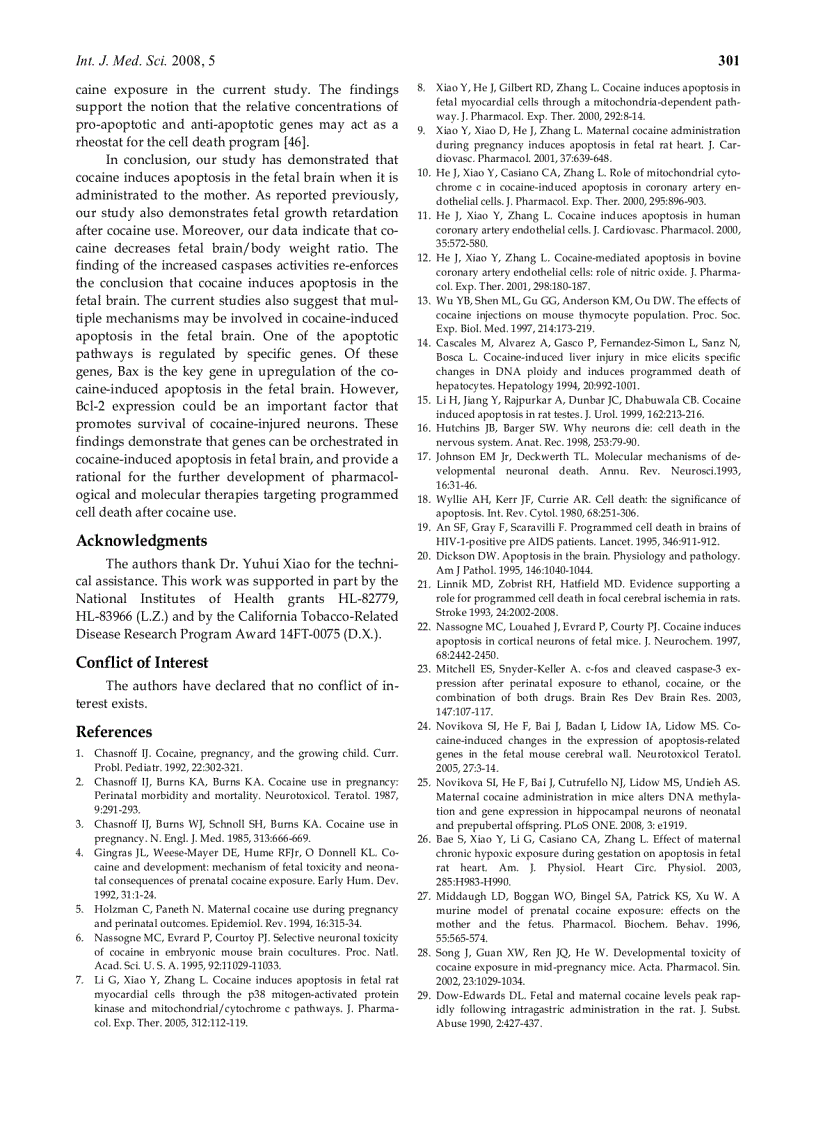image for page Báo cáo y học Upregulation of Bax and Bcl 2 following prenatal cocaine exposure induces apoptosis in fetal rat brain