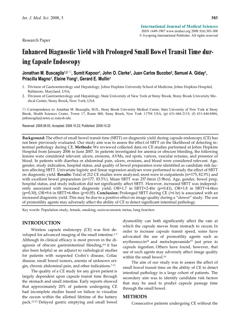 image for page Báo cáo y học Enhanced Diagnostic Yield with Prolonged Small Bowel Transit Time during Capsule Endoscopy