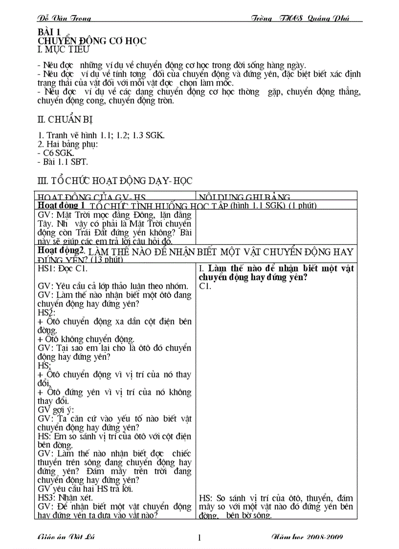 image for page Giáo án vật lý 8