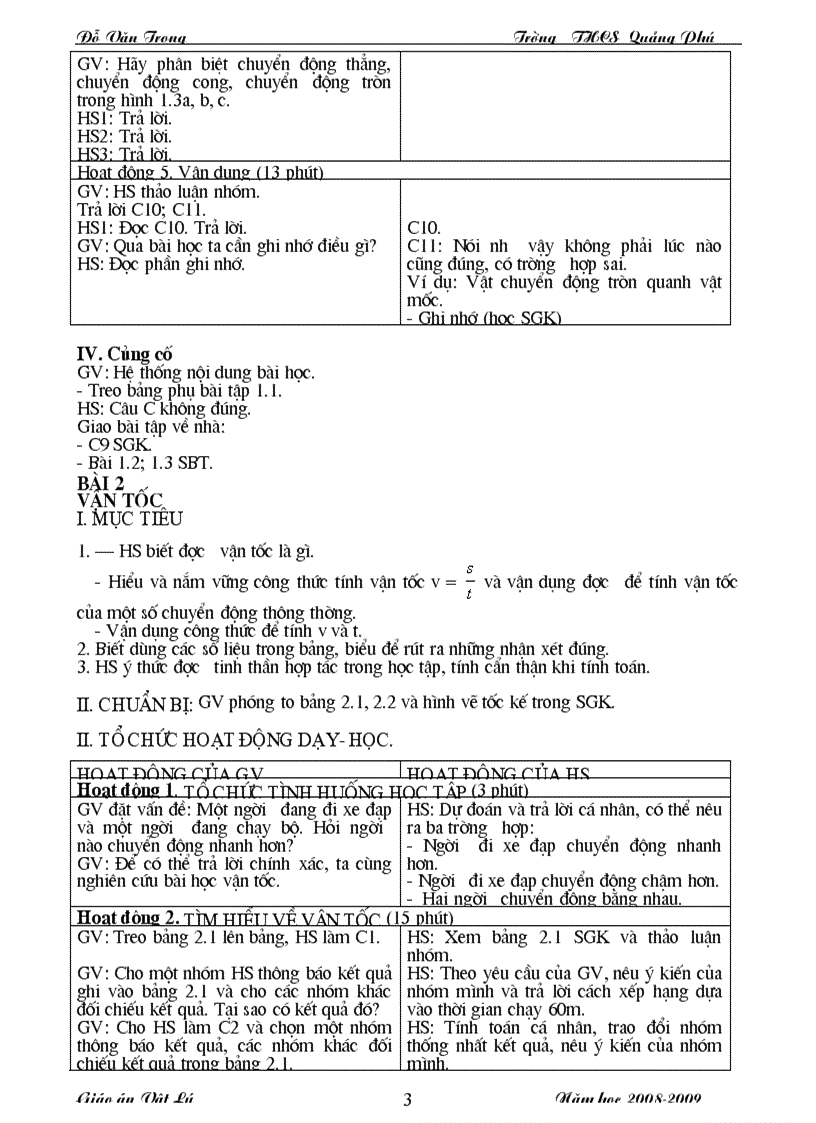 image for page Giáo án vật lý 8