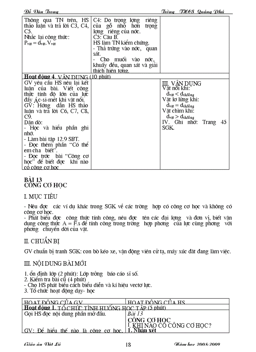 image for page Giáo án vật lý 8