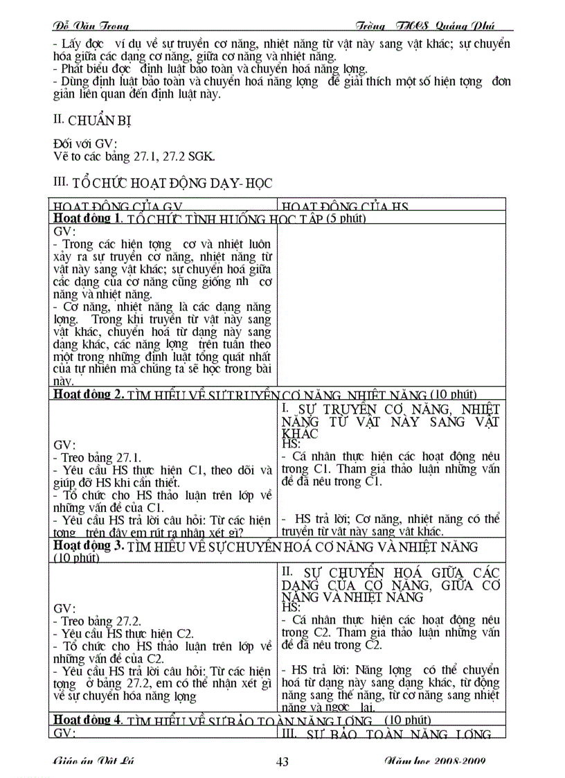 image for page Giáo án vật lý 8