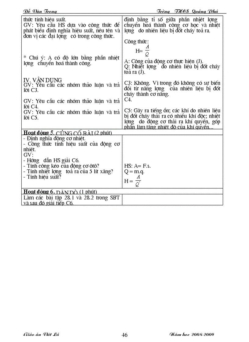 image for page Giáo án vật lý 8