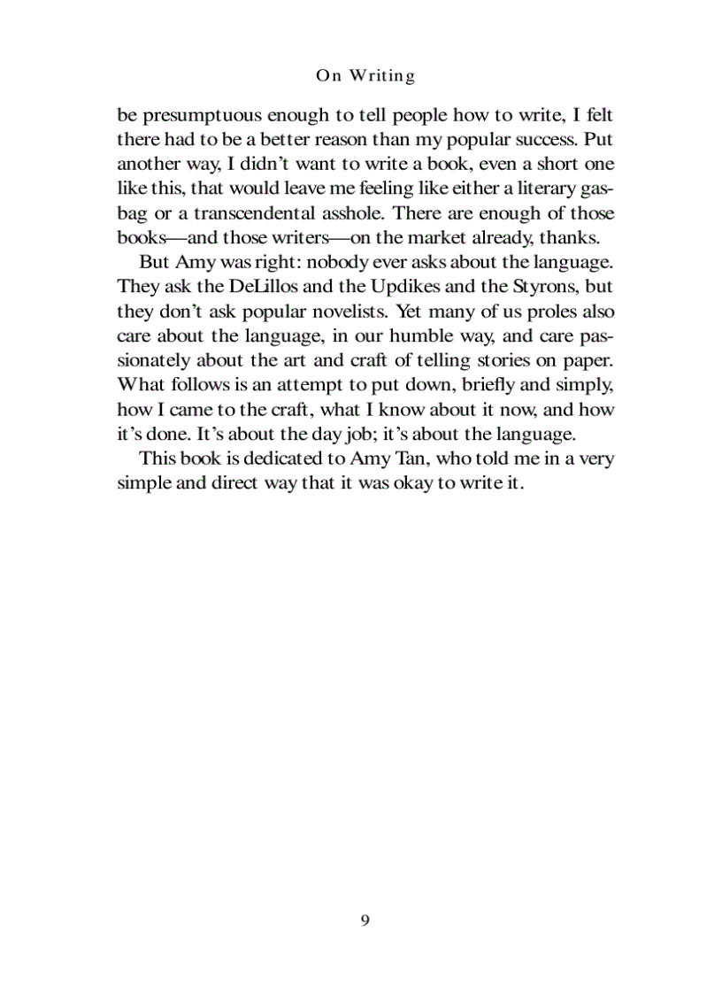 image for page On Writing by Stephen King