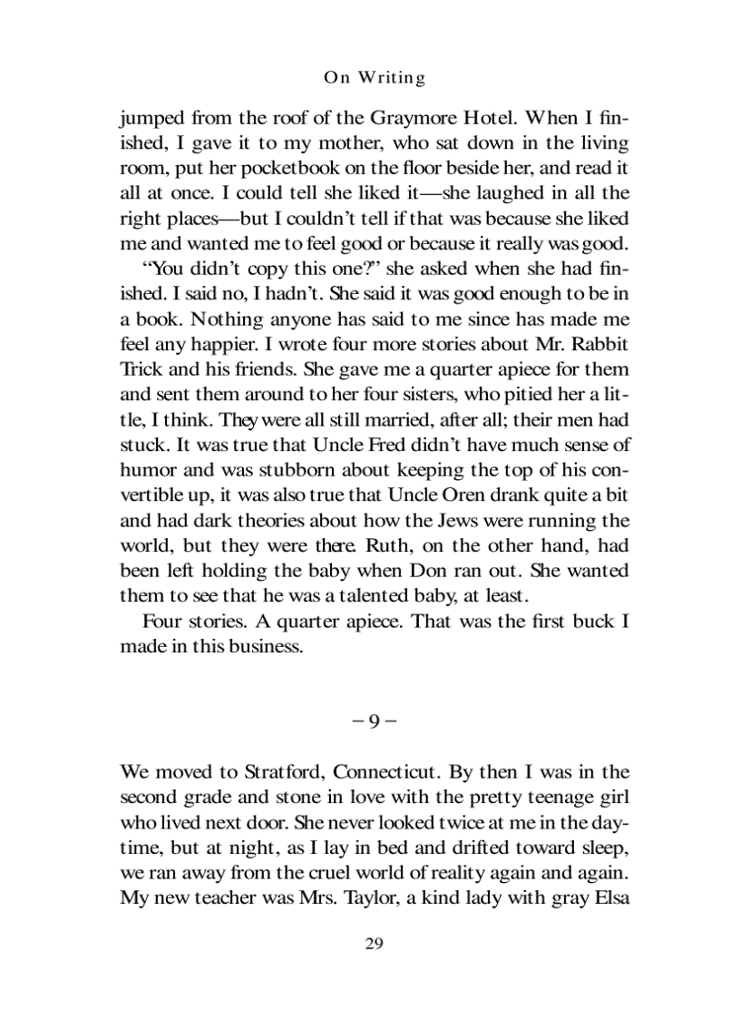 image for page On Writing by Stephen King