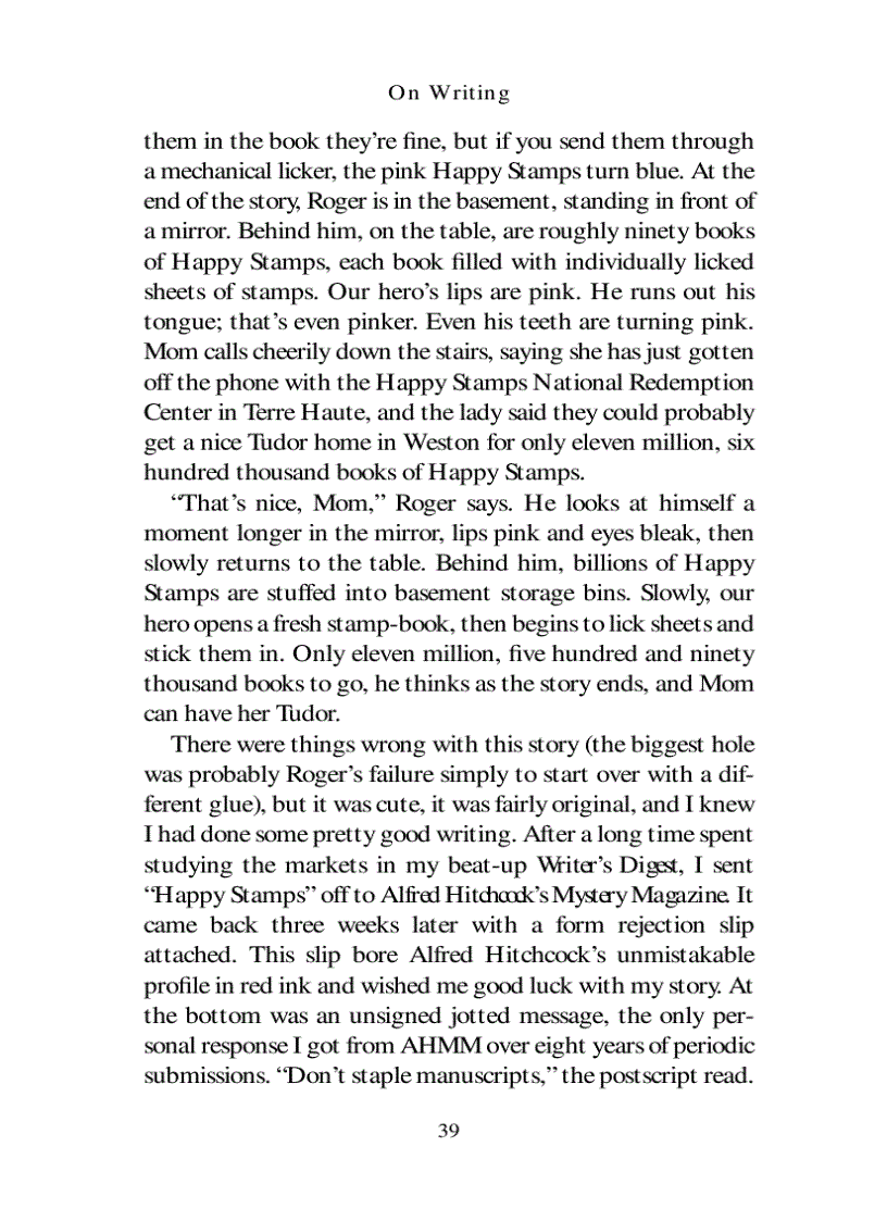 image for page On Writing by Stephen King