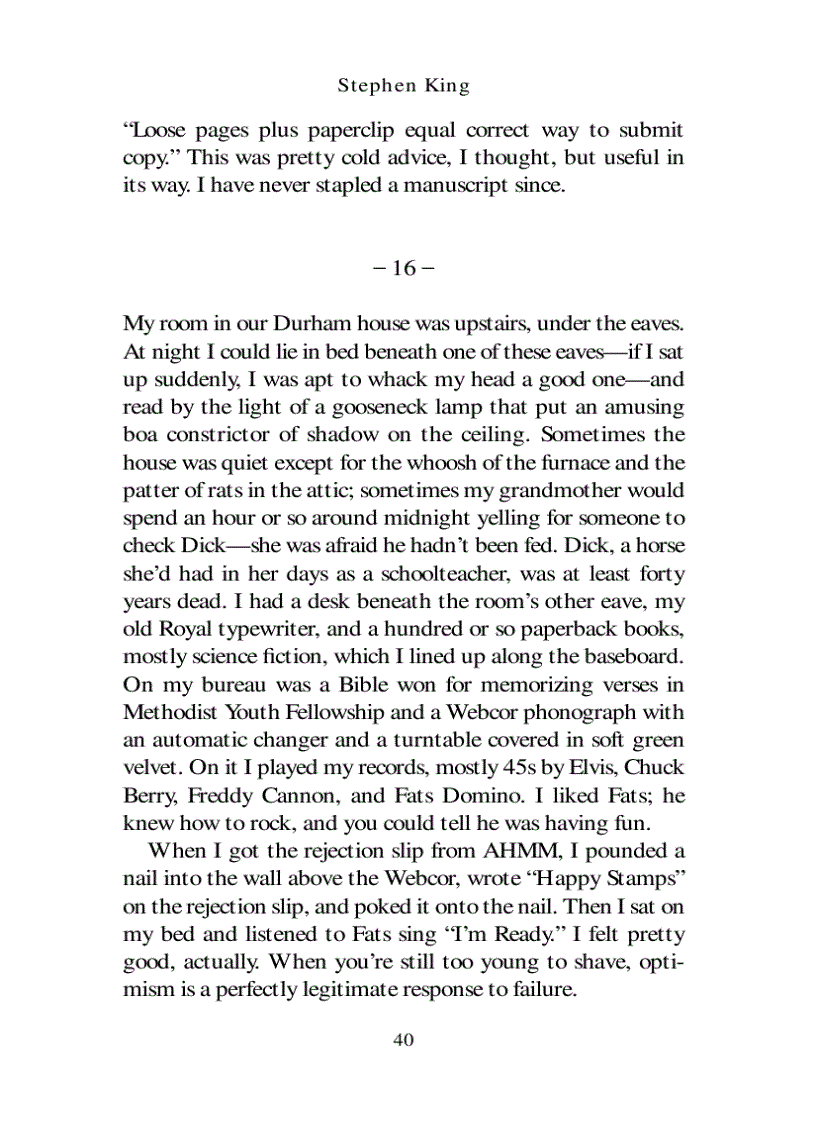 image for page On Writing by Stephen King