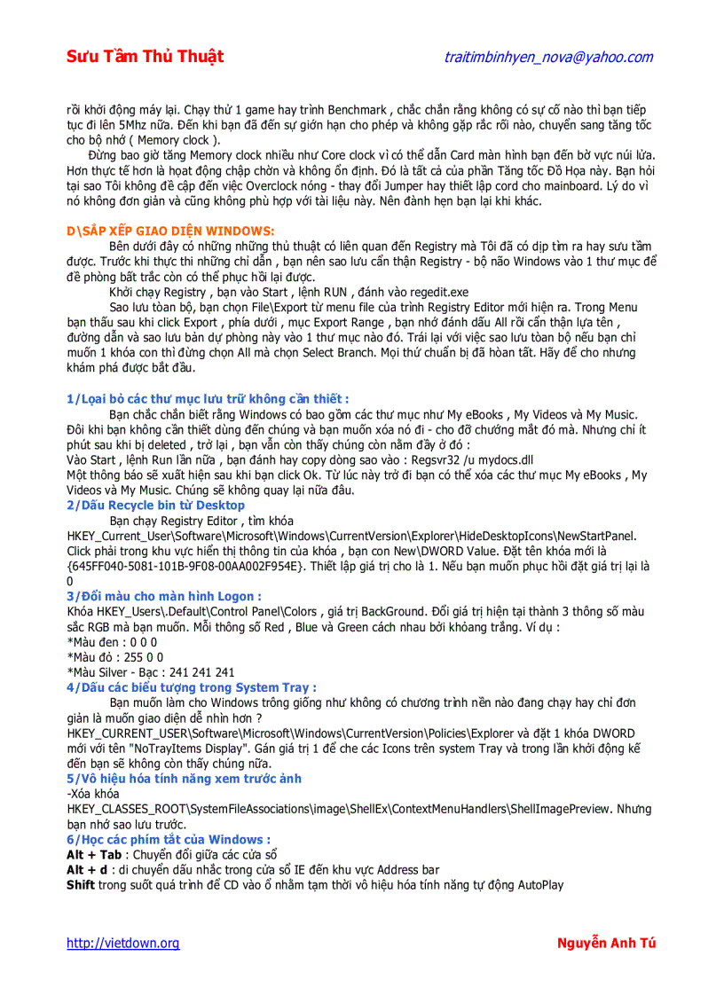 image for page Sưu tầm thủ thuật Window Tối ưu hóa Win XP